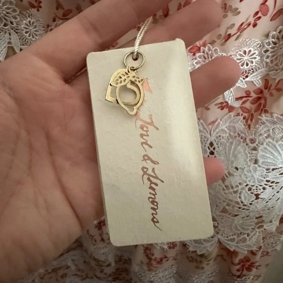 For Love & Lemons Cadence Dress Off the Shoulder Mini Floral Lace Size XS NEW - Picture 7 of 7